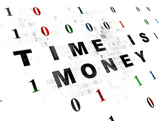 Image showing Finance concept: Time is Money on Digital background
