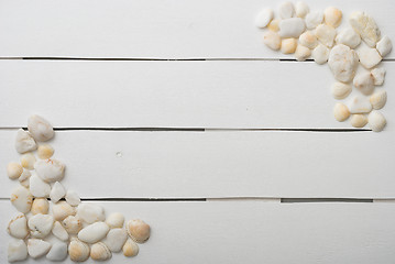 Image showing beach accessories on wooden board