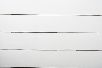 Image showing White wooden planks table - background or texture