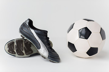 Image showing close up of soccer ball and football boots
