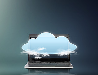 Image showing laptop computer with cloud over screen