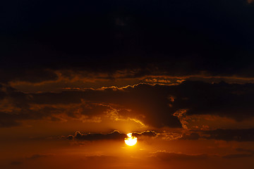 Image showing disk of the sun, sunset