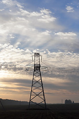 Image showing High-voltage power poles