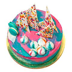 Image showing Birthday Vibrant Cake with Colorful Sprinkles