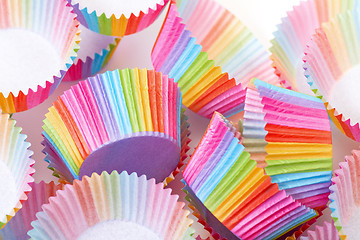 Image showing Colorful Papers Cup for Baking Cakes