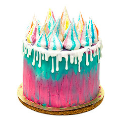 Image showing Birthday Vibrant Cake with Colorful Sprinkles