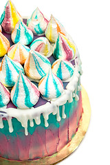 Image showing Birthday Vibrant Cake with Colorful Sprinkles