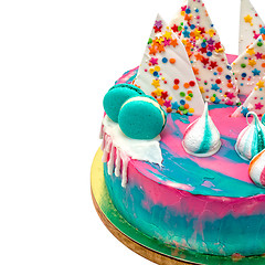 Image showing Birthday Vibrant Cake with Colorful Sprinkles