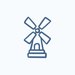 Image showing Windmill sketch icon.
