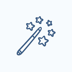 Image showing Magic wand sketch icon.