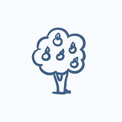 Image showing Fruit tree sketch icon.