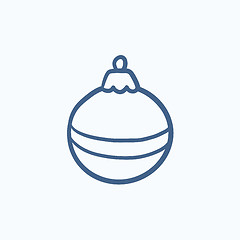 Image showing Christmas-tree decoration sketch icon.