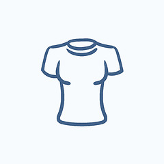 Image showing Female t-shirt sketch icon.