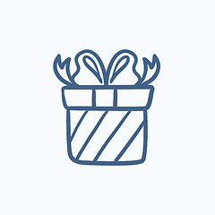 Image showing Gift box sketch icon.