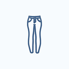 Image showing Female jeans sketch icon.