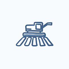 Image showing Combine harvester sketch icon.