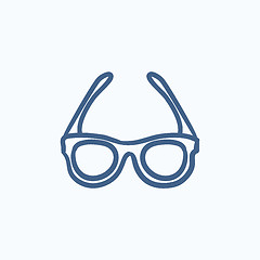 Image showing Glasses sketch icon.