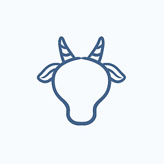 Image showing Cow head sketch icon.