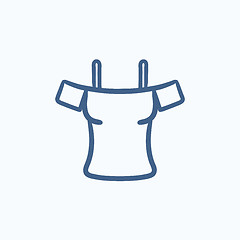 Image showing Female shirt sketch icon.