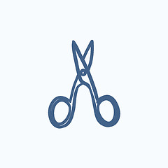 Image showing Nail scissors sketch icon.