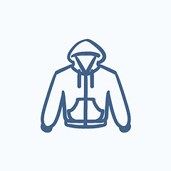 Image showing Hoodie sketch icon.