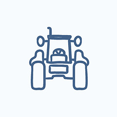 Image showing Tractor sketch icon.