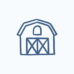 Image showing Farm buildings sketch icon.