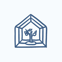 Image showing Greenhouse sketch icon.