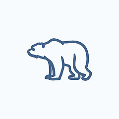 Image showing Bear sketch icon.