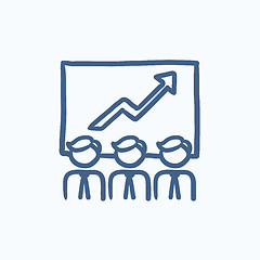 Image showing Business growth sketch icon.