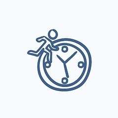Image showing Time management sketch icon.