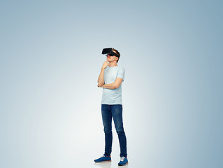 Image showing happy man in virtual reality headset or 3d glasses