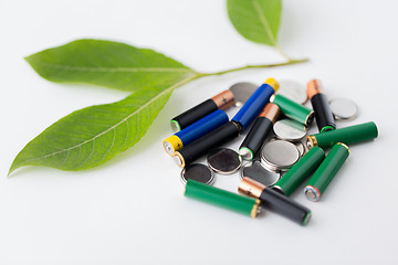 Image showing close up of green alkaline batteries