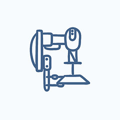 Image showing Industrial automated robot sketch icon.