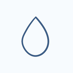 Image showing Water drop sketch icon.