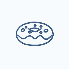 Image showing Doughnut sketch icon.