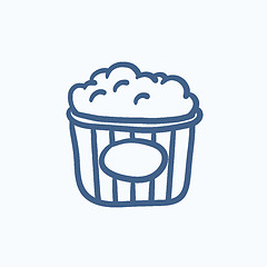 Image showing Popcorn sketch icon.