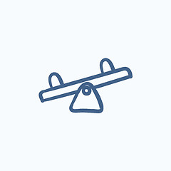 Image showing Seesaw sketch icon.