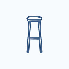 Image showing Barstool sketch icon.