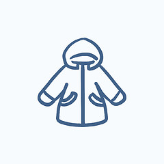 Image showing Winter jacket sketch icon.