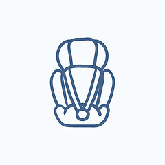 Image showing Baby car seat sketch icon.
