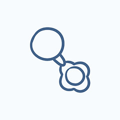 Image showing Baby rattle sketch icon.