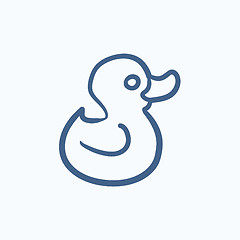 Image showing Bath duck sketch icon.