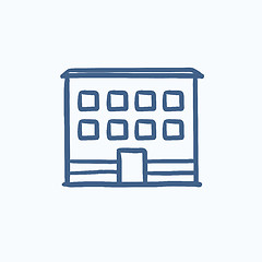 Image showing Office building sketch icon.