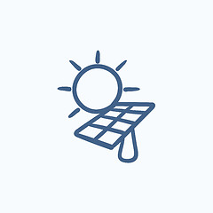 Image showing Solar energy sketch icon.