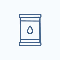 Image showing Oil barrel sketch icon.