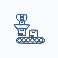 Image showing Robotic packaging sketch icon.