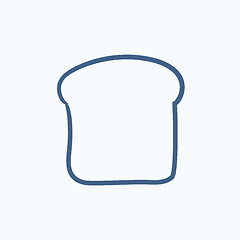 Image showing Single slice of bread sketch icon.