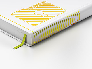 Image showing Business concept: closed book, Folder With Keyhole on white background