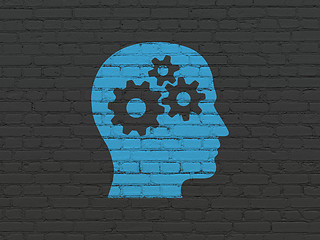 Image showing Business concept: Head With Gears on wall background